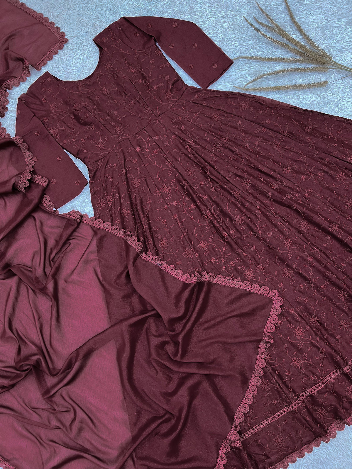2 PIECE STYLISH GOWN WITH BEAUTIFUL DUPATTA WHOLESALE GEELAN FASHION SURAT