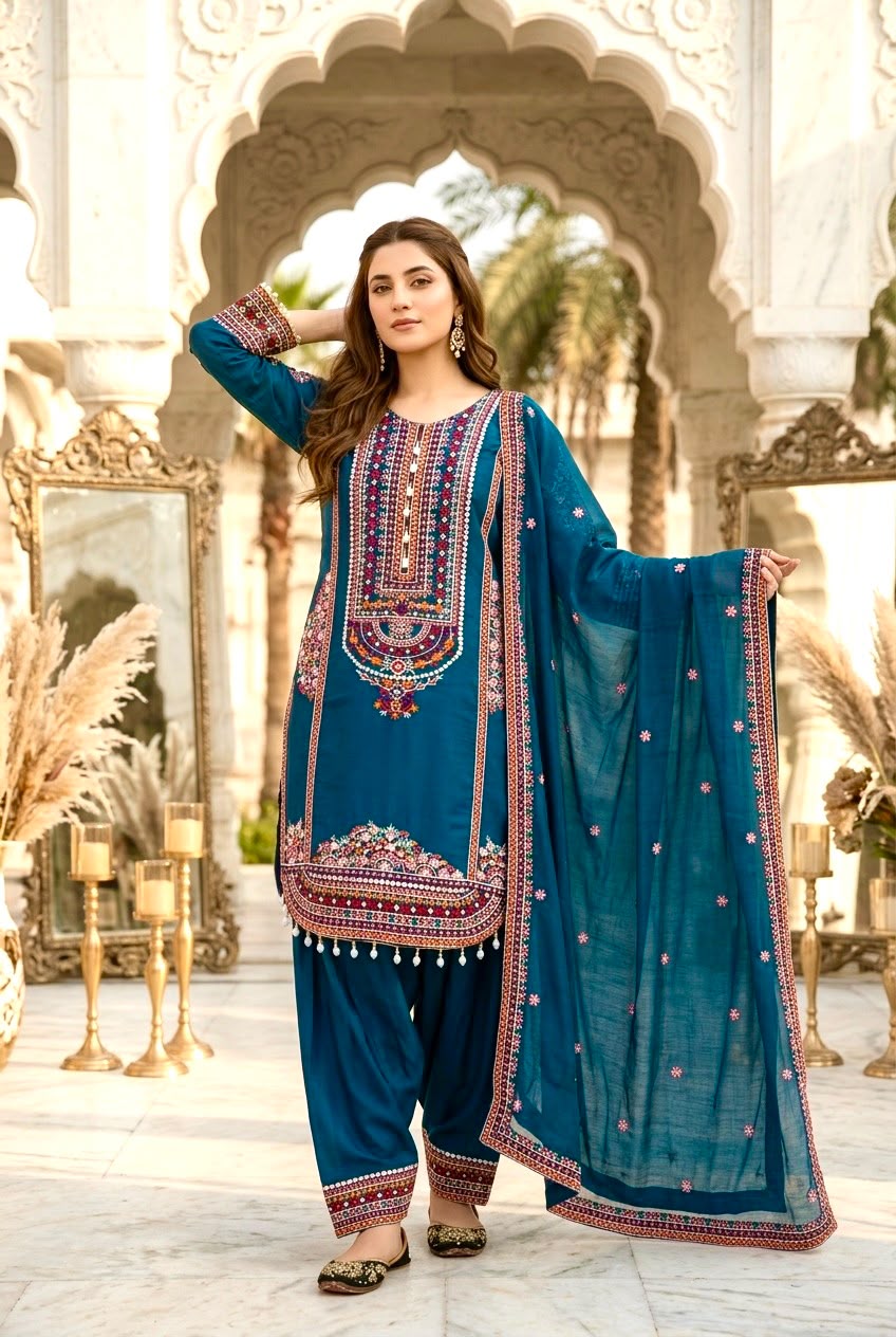 NEW DESIGNER HEAVY MAL CHANDERI TOP PLAZZO & DUPATTA SET WHOLESALE GEELAN FASHION SURAT