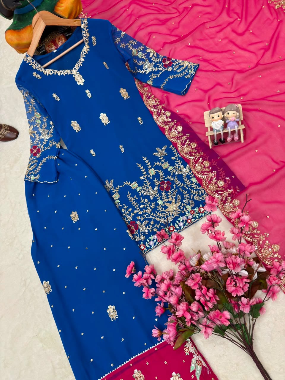 ENHANCE THE BEAUTY OF YOUR WARDROBE WITH THIS NEWLY LAUNCHED KURTI & PLAZZO SET WHOLESALE GEELAN FASHION SURAT