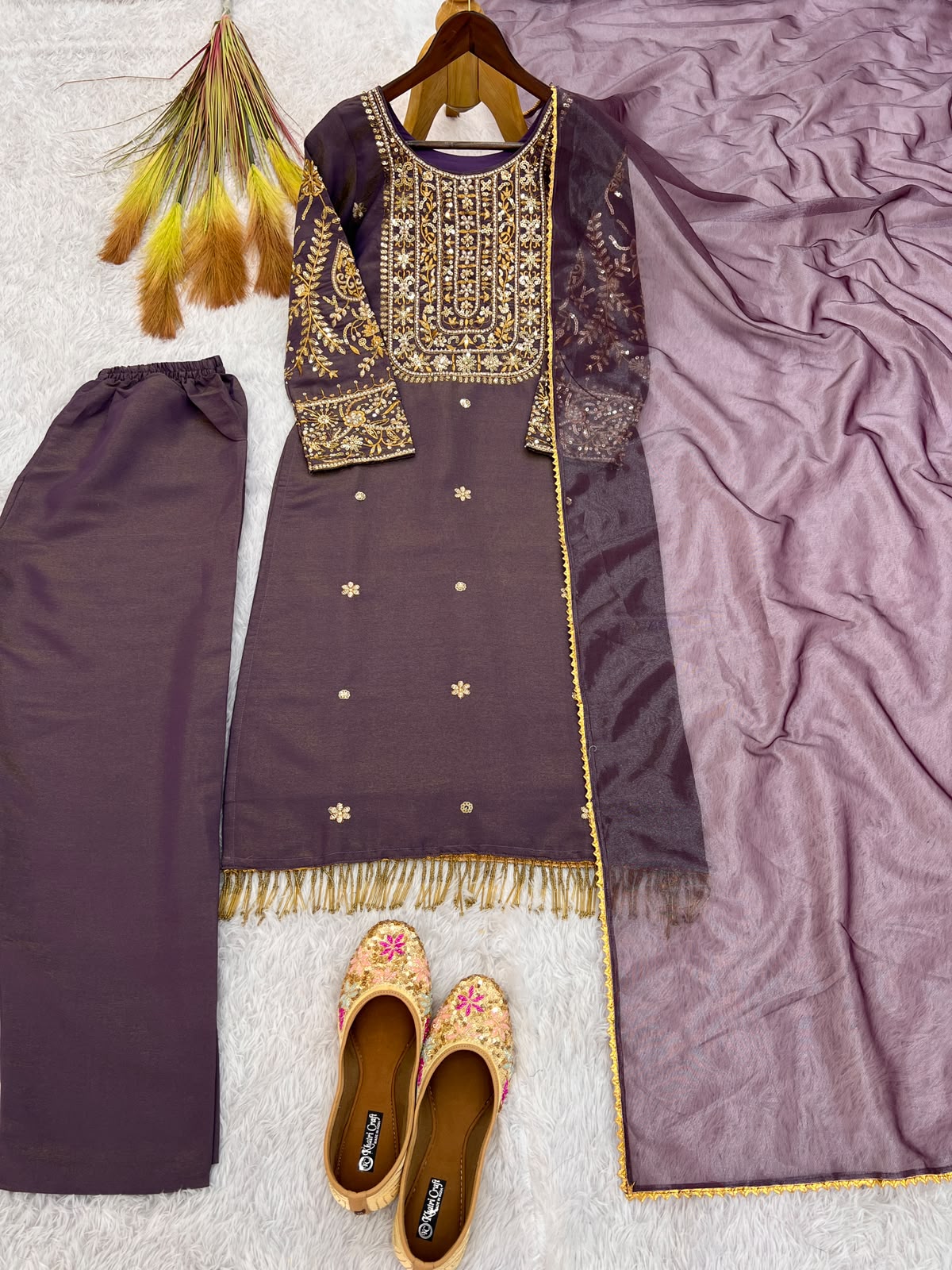 NEW READY TO WEAR DESIGN HEAVY EMBROIDERY AND SEQUENCE WORK TOP - WITH PENT WITH DUPATTA WHOLESALE GEELAN FASHION SURAT