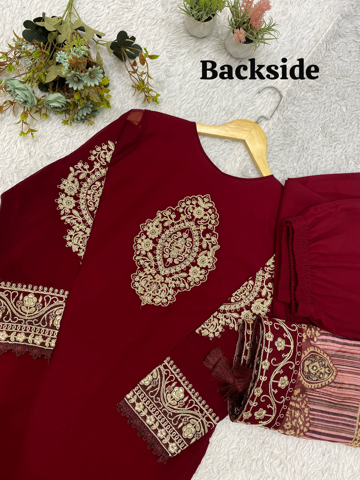 THIS FESTIVAL SEASON WEAR OUR BEAUTIFUL TOP ,PANT AND DUPATTA WITH CORDING EMBROIDERED AND DIAMOND WORKED WHOLESALE GEELAN FASHION SURAT