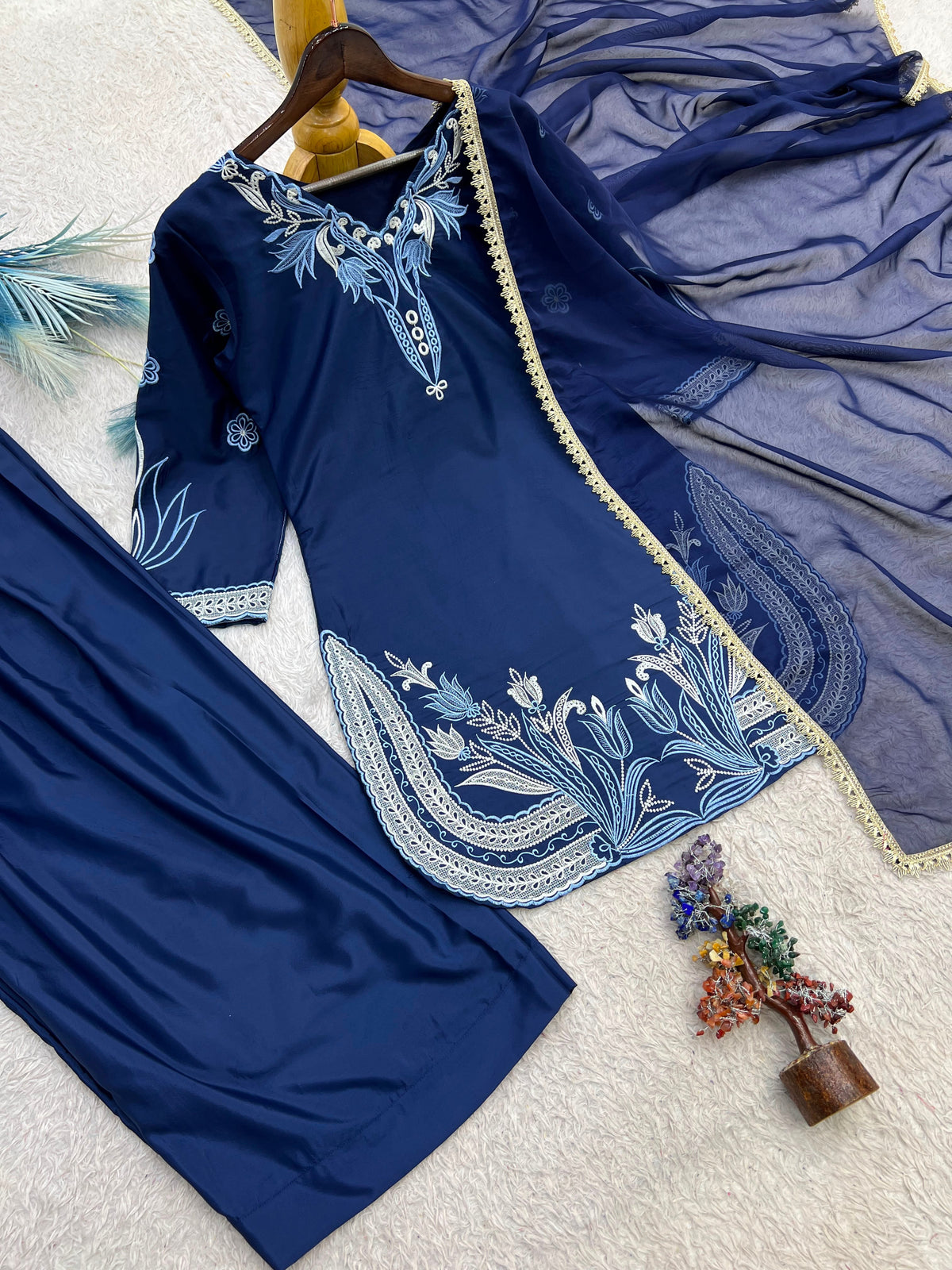 NEW FANCY DESIGN PAKISTANI COLLECTION FARSI SALWAR KURTA WITH DUPATTA SET FULLY STITCHED READY TO WEAR WHOLESALE GEELAN FASHION SURAT