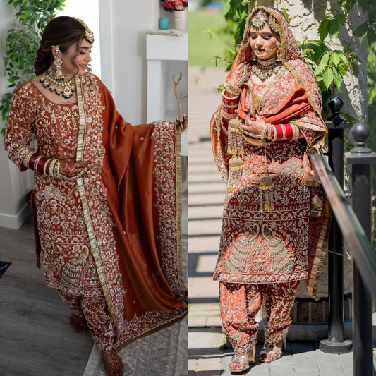 NEW DESIGNER LONG PANJABI SUIT TOP , PANT AND DUPPTTA IN FANCY STYLE WHOLESALE GEELAN FASHION SURAT