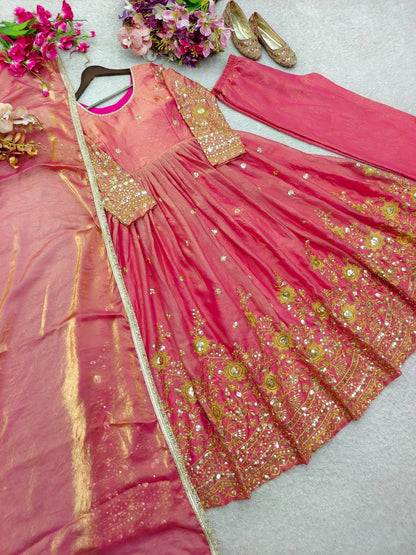 NEW DESIGN TRENDING FENDY SILK*GWON&PENT&DUPATTA*         *REDDY TO WEAR LOOK    DESIGN* WHOLESALE GEELAN FASHION SURAT