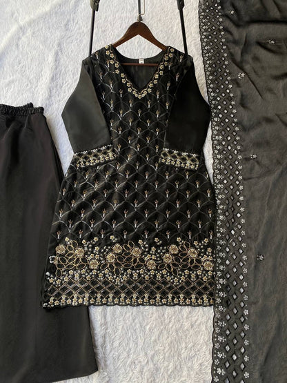 PLAZZO PAIR BEADS WITH SEQUENCE EMBROIDERY & CUT WORK WHOLESALE GEELAN FASHION SURAT