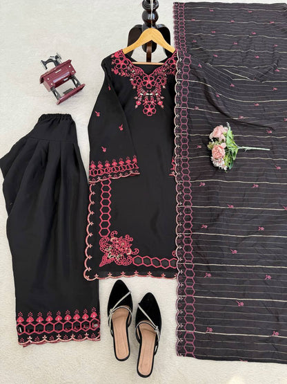 STEP INTO EFFORTLESS CHARM WITH OUR EXCLUSIVE 3-PIECE SET – CRAFTED FOR COMFORT, STITCHED WITH GRACE WHOLESALE GEELAN FASHION SURAT