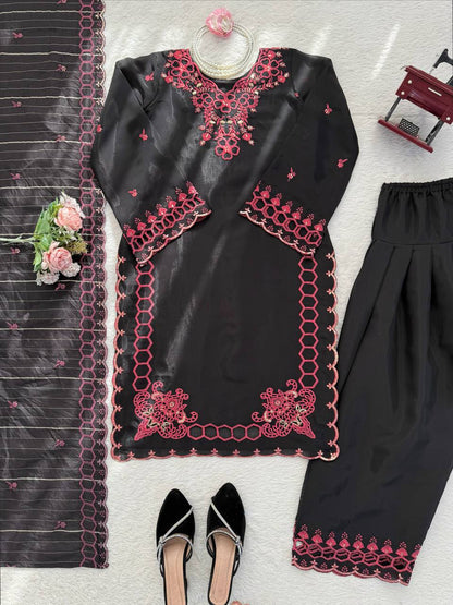 STEP INTO EFFORTLESS CHARM WITH OUR EXCLUSIVE 3-PIECE SET – CRAFTED FOR COMFORT, STITCHED WITH GRACE WHOLESALE GEELAN FASHION SURAT