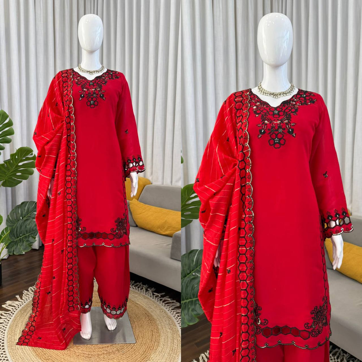 STEP INTO EFFORTLESS CHARM WITH OUR EXCLUSIVE 3-PIECE SET – CRAFTED FOR COMFORT, STITCHED WITH GRACE WHOLESALE GEELAN FASHION SURAT