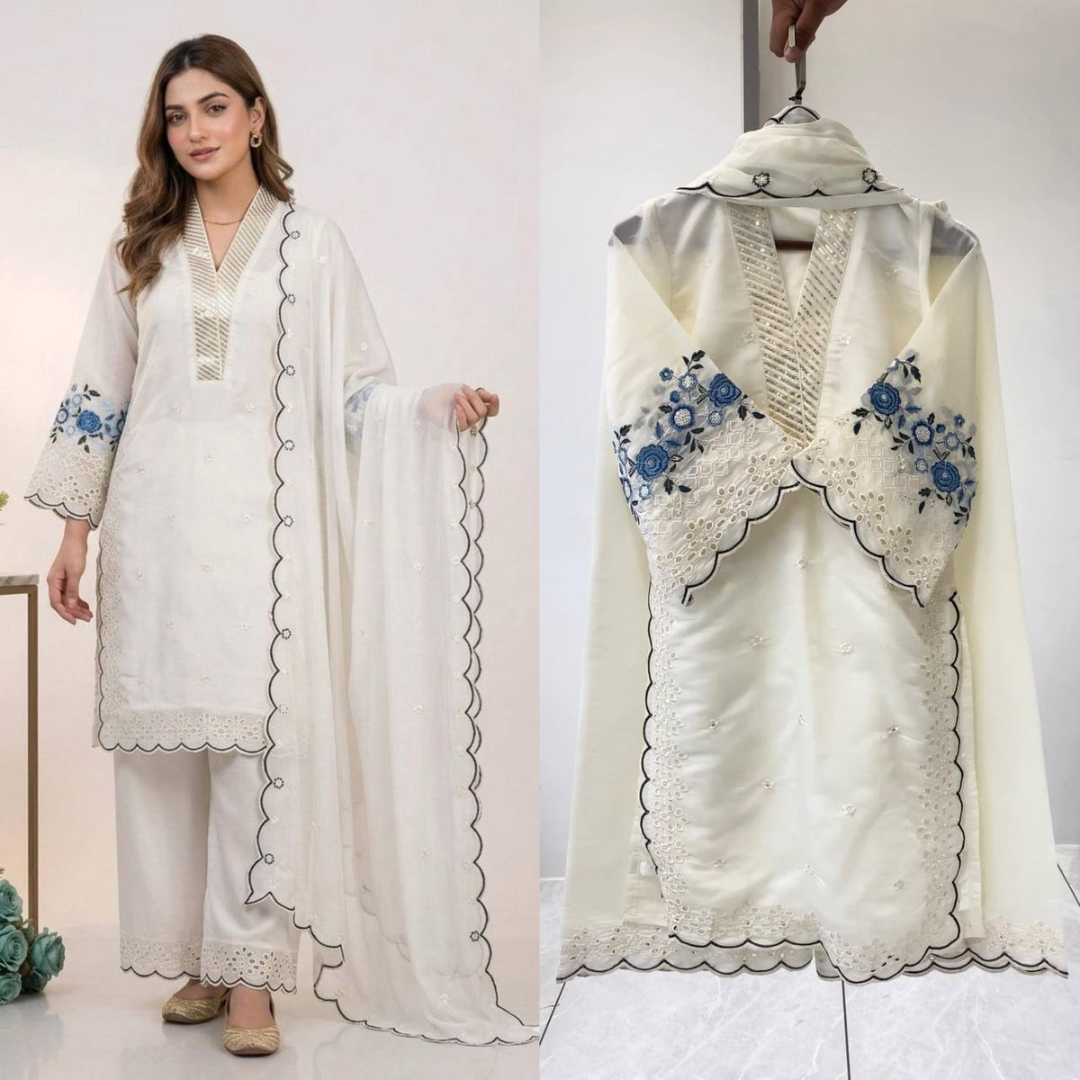 EID 🌙 WEAR OUR SEQUENCE EMBROIDERY WORKED TOP, PANT WITH DUPATTA WHOLESALE GEELAN FASHION SURAT