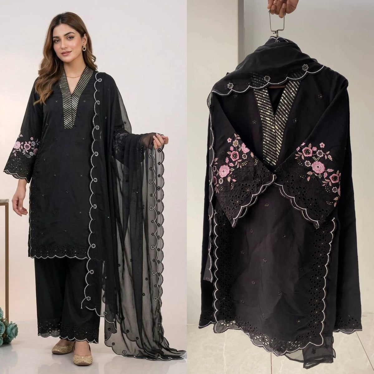 EID 🌙 WEAR OUR SEQUENCE EMBROIDERY WORKED TOP, PANT WITH DUPATTA WHOLESALE GEELAN FASHION SURAT