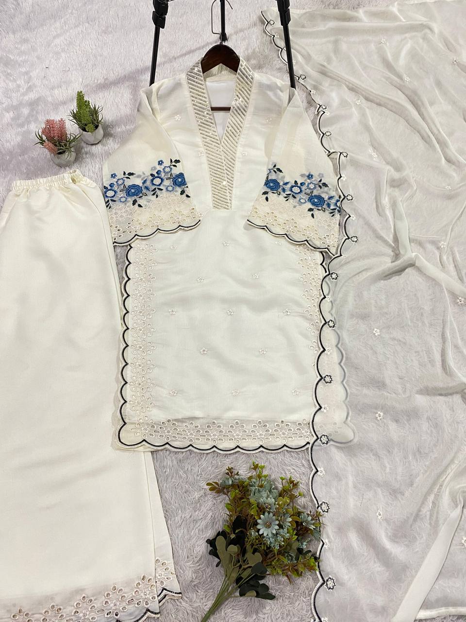 EID 🌙 WEAR OUR SEQUENCE EMBROIDERY WORKED TOP, PANT WITH DUPATTA WHOLESALE GEELAN FASHION SURAT