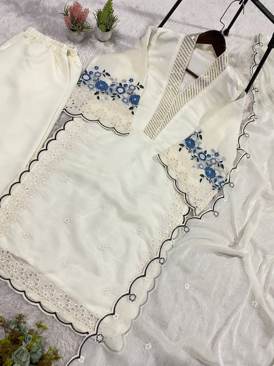 EID 🌙 WEAR OUR SEQUENCE EMBROIDERY WORKED TOP, PANT WITH DUPATTA WHOLESALE GEELAN FASHION SURAT