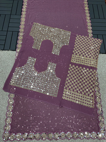 PARTY WEAR WEDDING SAREE MIRROR WORK SAREE WHOLESALE RATE AT GEELAN FASHION SURAT