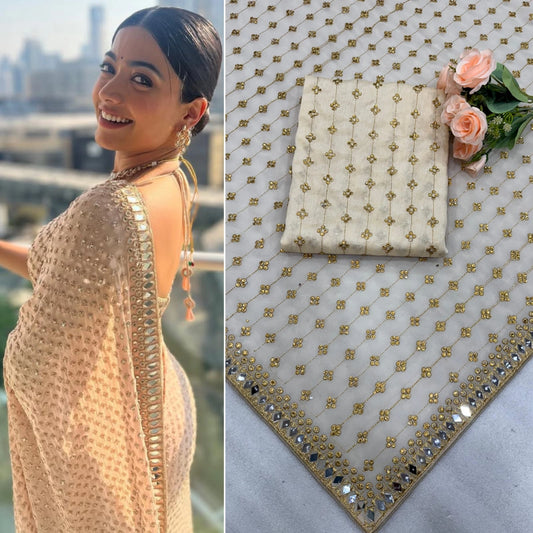 NEW SEQUINS SAREE BY RASHMIKA MANDHANA BOLLYWOOD SAREE WHOLESALE RATE AT SURAT