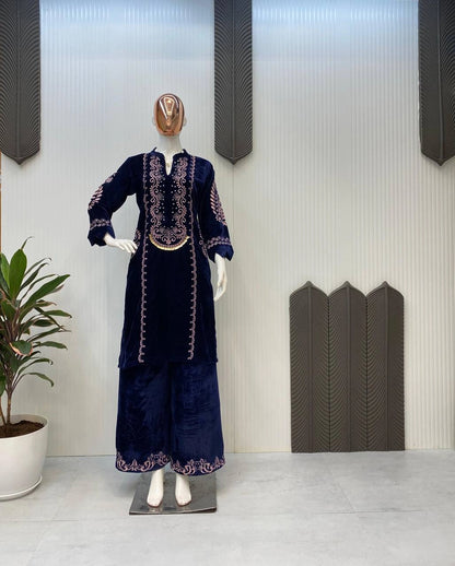 NEW WINTER VELVET READYMADE PARTY WEAR COLLECTION WHOLESALE RATE SURAT