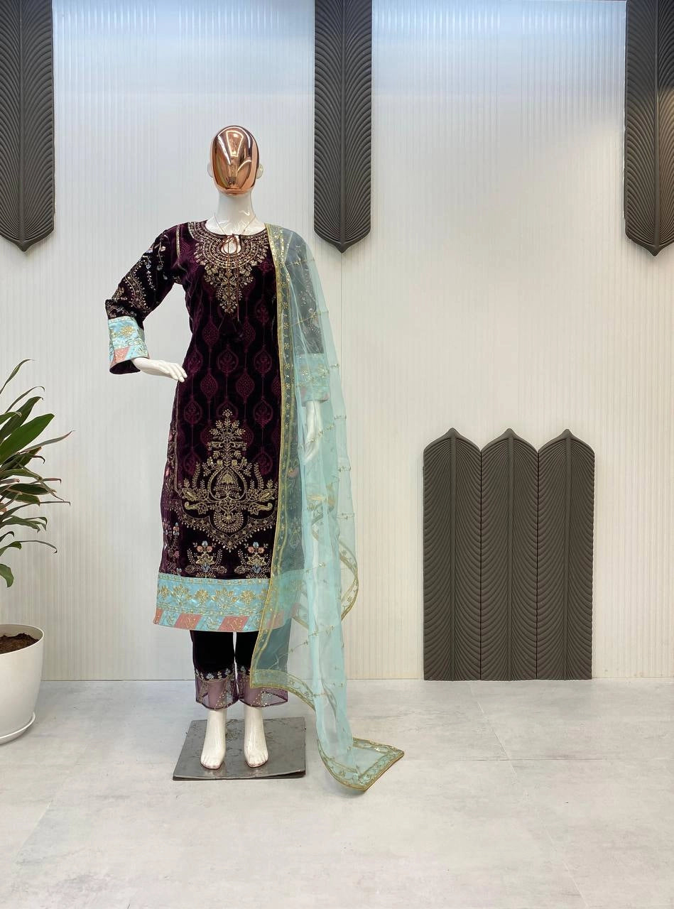 NEW DESIGNER VELVET COLLECTION WHOELSALE RATE AT SURAT