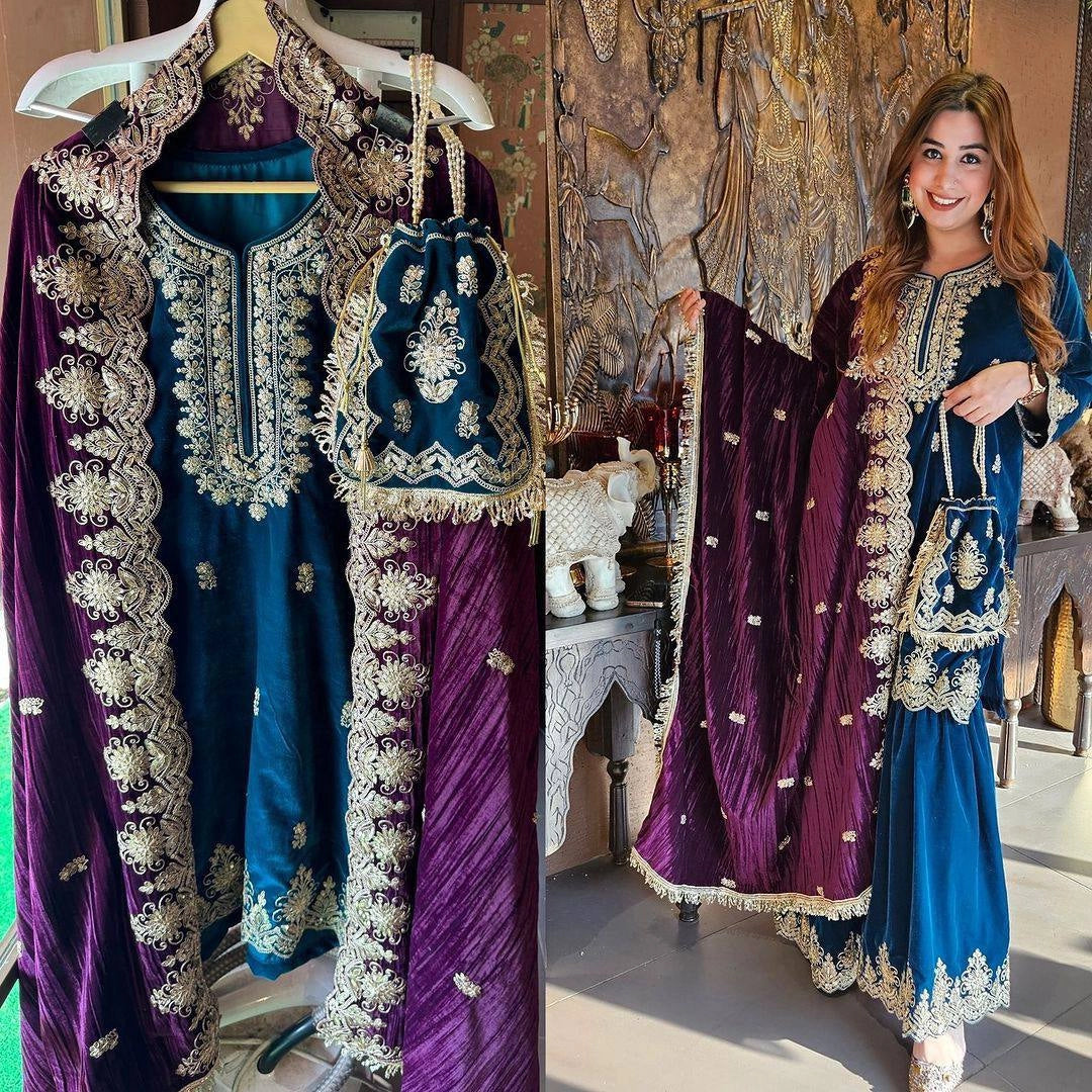 PARTY WEAR VELVET COLLECTION WHOLESALE RATE GEELAN FASHION SURAT