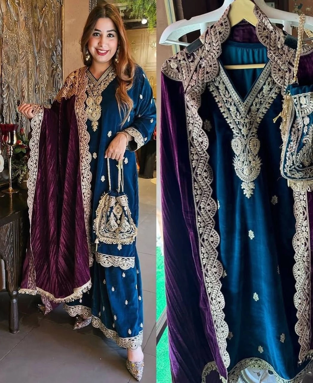 PARTY WEAR VELVET COLLECTION WHOLESALE RATE GEELAN FASHION SURAT