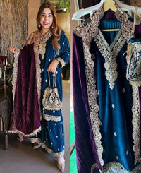 PARTY WEAR VELVET COLLECTION WHOLESALE RATE GEELAN FASHION SURAT