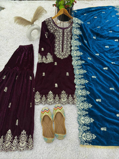 PARTY WEAR VELVET COLLECTION WHOLESALE RATE GEELAN FASHION SURAT