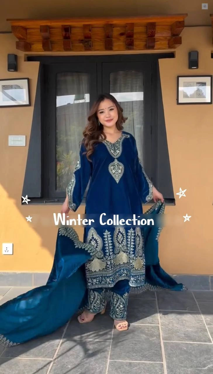VISCOSE VELVET DESGINER PAKISTANI COLLECTION READYMADE WHOELSALE RATE AT GEELAN FASHION SURAT