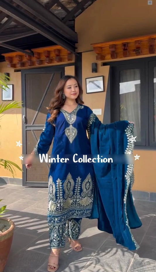 VISCOSE VELVET DESGINER PAKISTANI COLLECTION READYMADE WHOELSALE RATE AT GEELAN FASHION SURAT