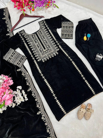 VELVET PARTY WEAR NEW COLLECTION WHOLESALE RATE AT GEELAN FASHION SURAT