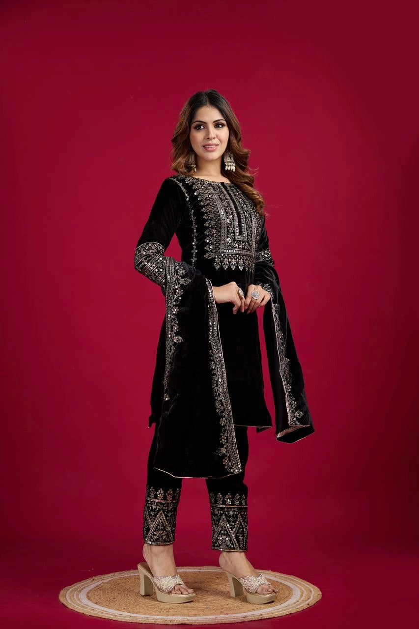 VELVET PARTY WEAR NEW COLLECTION WHOLESALE RATE AT GEELAN FASHION SURAT