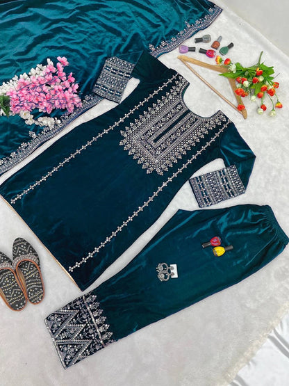 VELVET PARTY WEAR NEW COLLECTION WHOLESALE RATE AT GEELAN FASHION SURAT