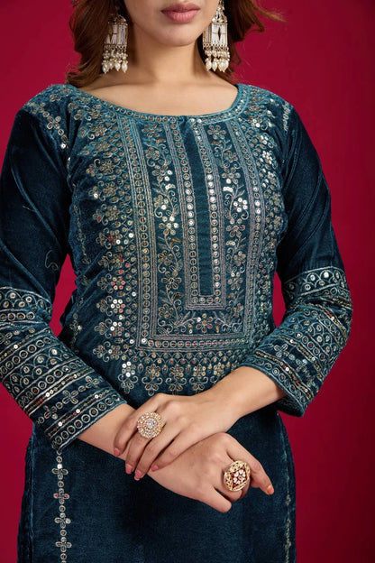 VELVET PARTY WEAR NEW COLLECTION WHOLESALE RATE AT GEELAN FASHION SURAT