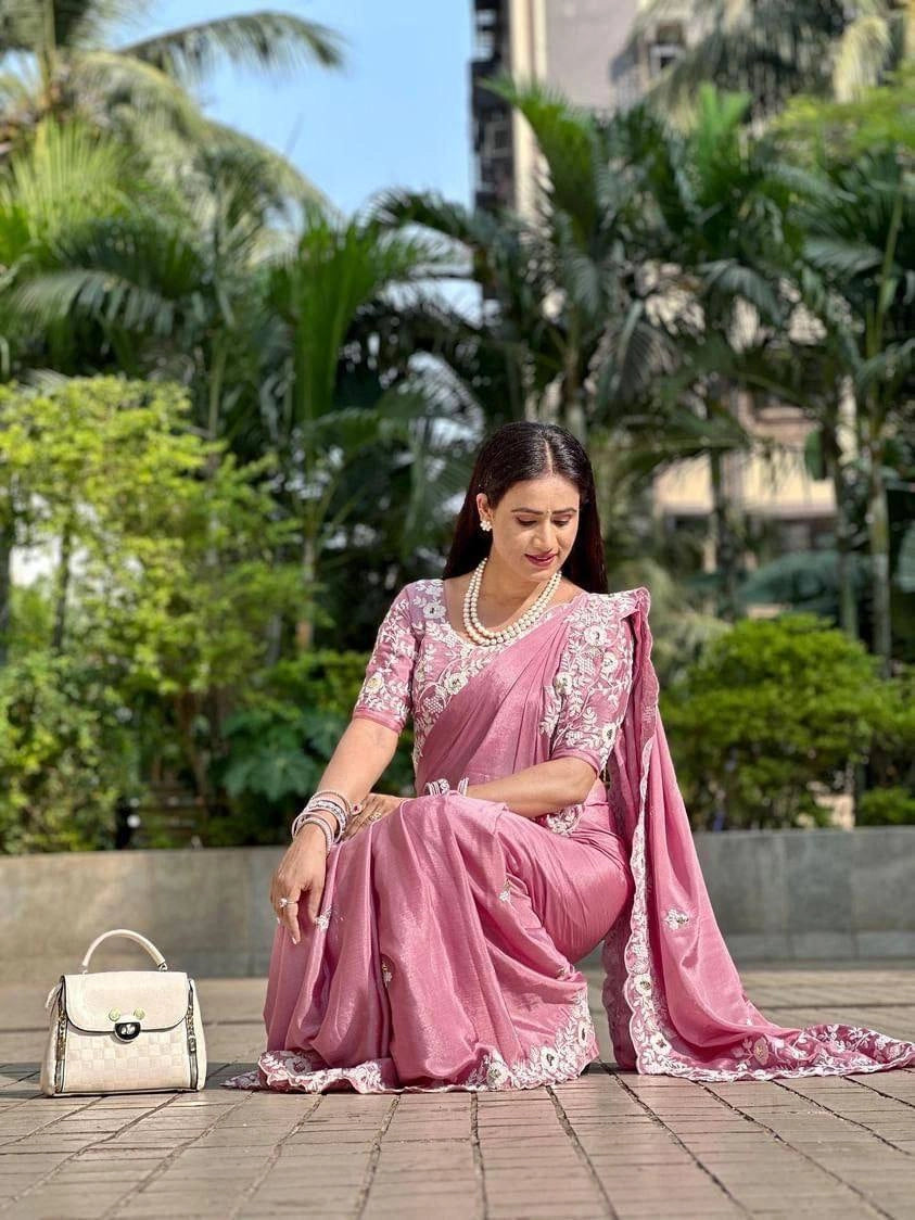 PARTY WEAR SAREE CHINON SILK SAREE BEST RATE