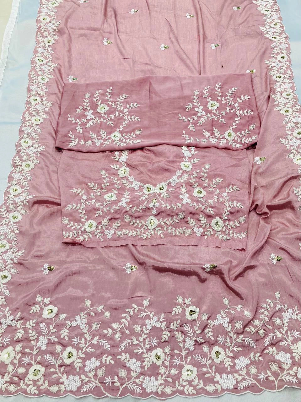 PARTY WEAR SAREE CHINON SILK SAREE BEST RATE