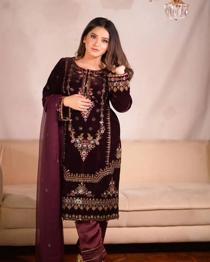 VELVET WINTER COLLECTION READYMADE SHALWAR SUIT WHOLESALE