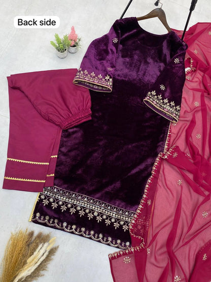 VELVET WINTER COLLECTION READYMADE SHALWAR SUIT WHOLESALE
