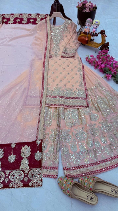 PAKISTANI GEORGETTE READYMADE SHALWAR SUIT COLLECTION WHOLESALE RATE GEELAN FASHION SURAT