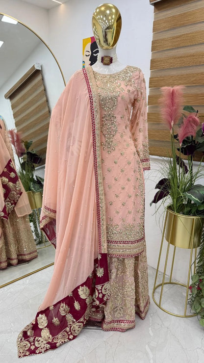 PAKISTANI GEORGETTE READYMADE SHALWAR SUIT COLLECTION WHOLESALE RATE GEELAN FASHION SURAT
