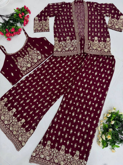 NEW PARTY WEAR KOTI BLOUSE SUIT SET WHOLESALE RATE AT GEELAN FASHION SURAT