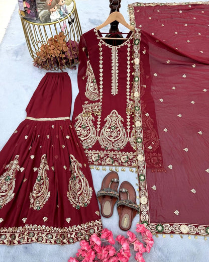 PARTY WEAR SHALWAR SUITS GHARARA SUITS WHOLESALE RATE AT GEELAN FASHION SURAT