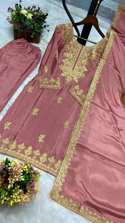 READY TO WEAR COLLECTION WITH EMBROIDERY WORK CHINON SILK COLLECTION