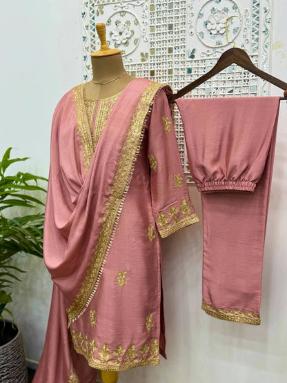 READY TO WEAR COLLECTION WITH EMBROIDERY WORK CHINON SILK COLLECTION