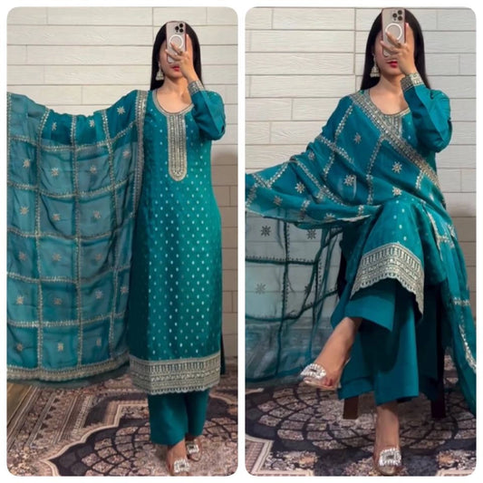 READY TO WEAR COLLECTION STRAIGHT SHALWAR SUITS