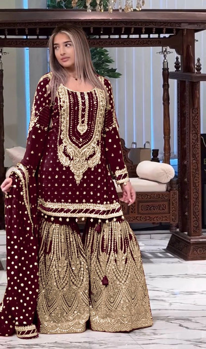 LATEST PAKISTAN GHARARA & SHARARA SUITS 2025 – TRENDY DESIGNER STYLES