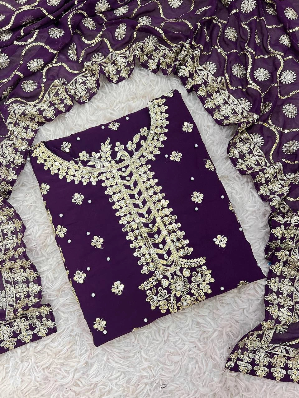 DESIGNER EMBROIDERED GEORGETTE PAKISTANI DRESS – WEDDING – PARTY WEAR OUTFIT