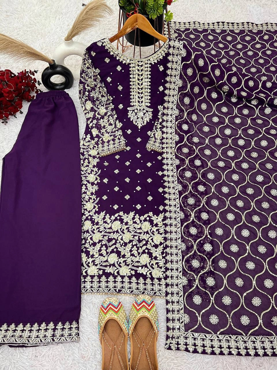 DESIGNER EMBROIDERED GEORGETTE PAKISTANI DRESS – WEDDING – PARTY WEAR OUTFIT