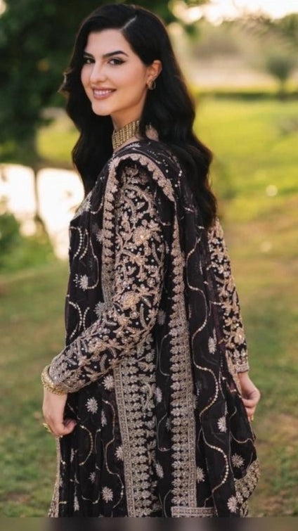 DESIGNER EMBROIDERED GEORGETTE PAKISTANI DRESS – WEDDING – PARTY WEAR OUTFIT