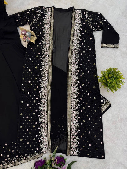 NEW SUPERHIT TRENDING FESTIVE COLLECTION GOWN, KOTI AND DUPATTA SET WITH EMBROIDERY WORK AND CRYSTAL STONE WORK
