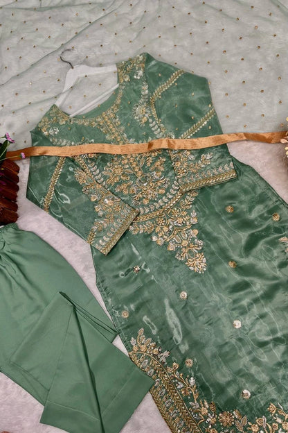 NEW PAKISTANI DESIGNER SUIT COLLECTION IN JIMMY CHOO SILK TOP-PENT AND DUPATTA DUPATTA SET FULLY STITCHED READY TO WEAR WHOLESALE RATE AT GEELAN FASHION SURAT