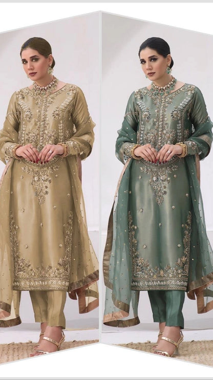 NEW PAKISTANI DESIGNER SUIT COLLECTION IN JIMMY CHOO SILK TOP-PENT AND DUPATTA DUPATTA SET FULLY STITCHED READY TO WEAR WHOLESALE RATE AT GEELAN FASHION SURAT