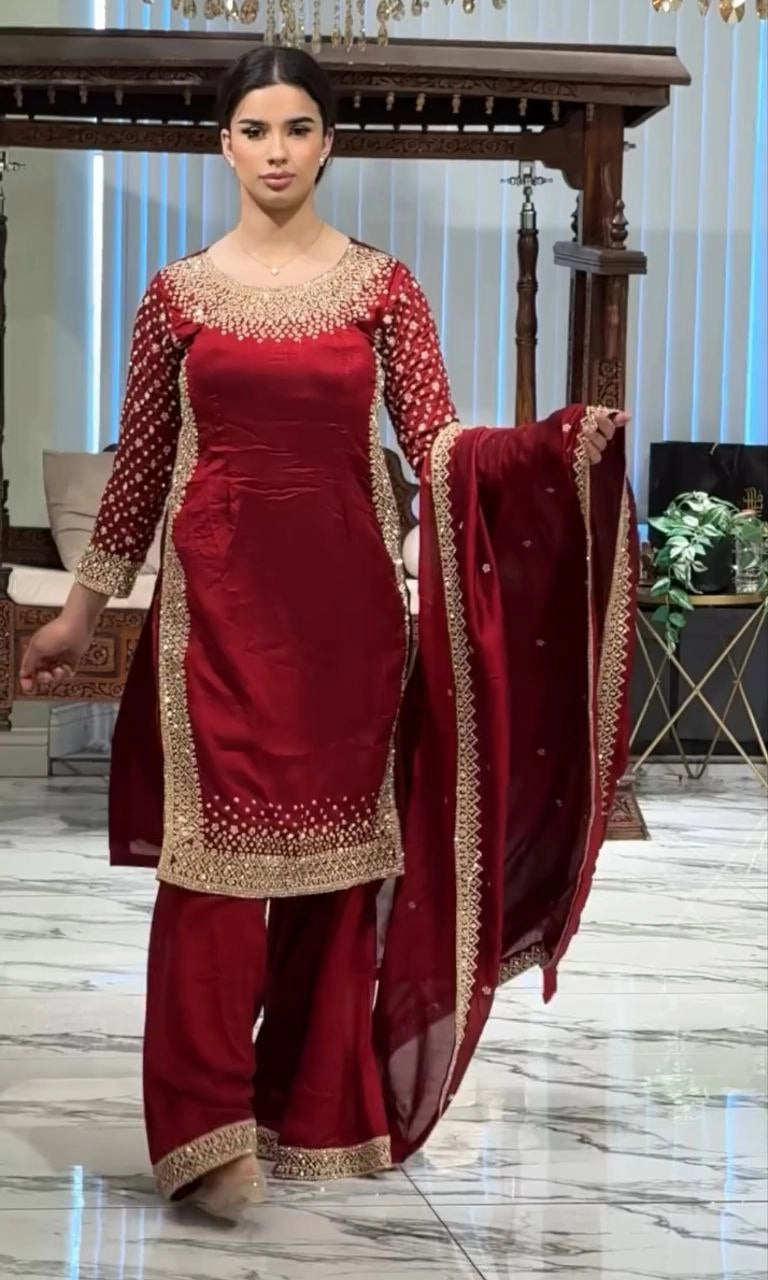 LUXURY PREMIUM SILK EMBROIDERED SUIT – FESTIVE AND WEDDING COLLECTION 2025