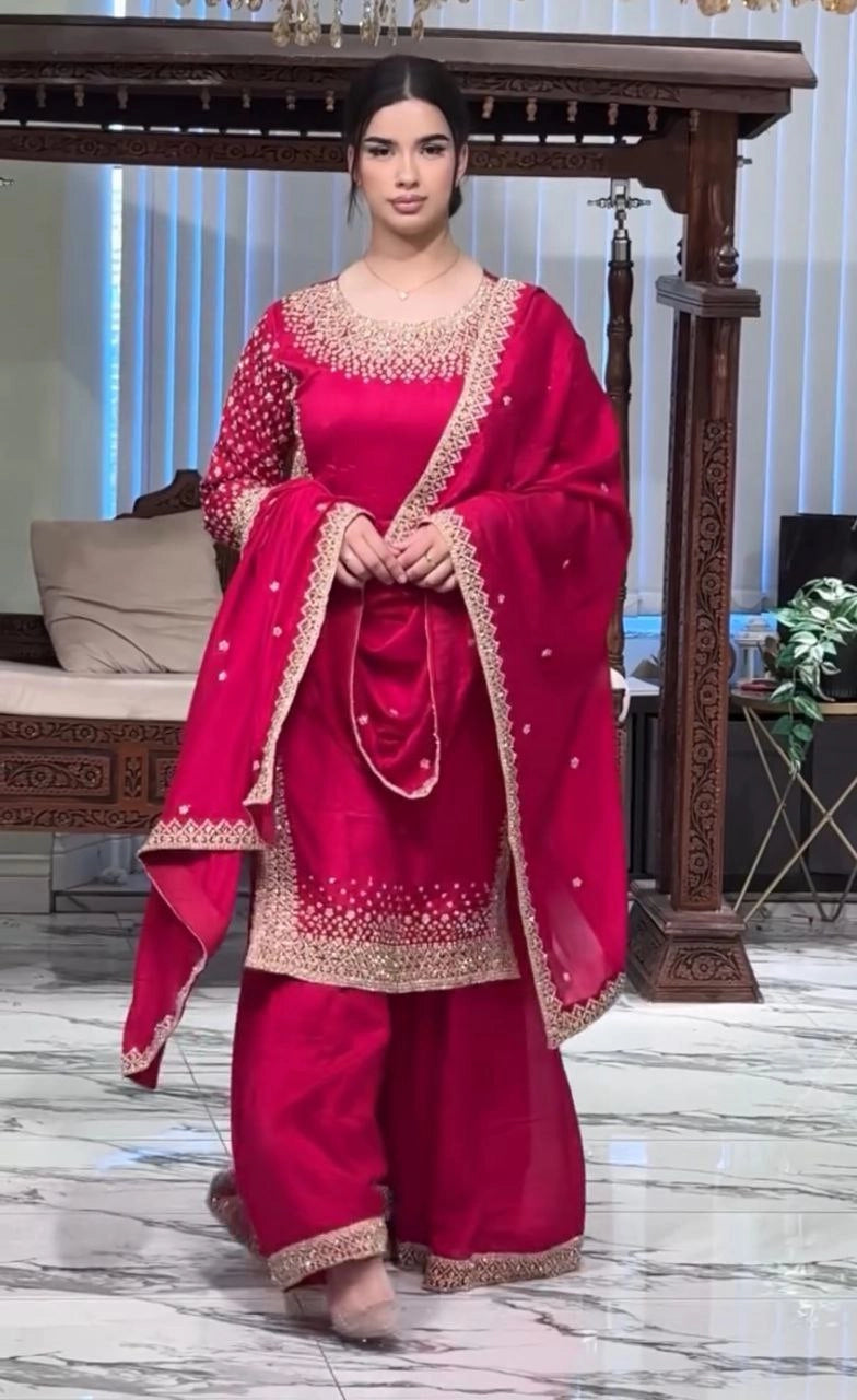 LUXURY PREMIUM SILK EMBROIDERED SUIT – FESTIVE AND WEDDING COLLECTION 2025